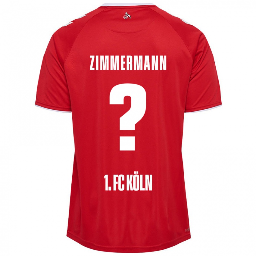 Niño Camiseta Nick Zimmermann #0 Rojo Blanco 2ª Equipación 2024/25 La Camisa Chile