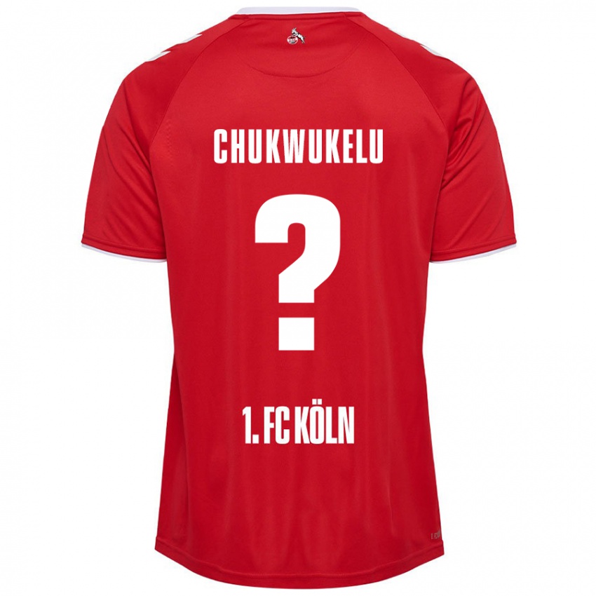 Niño Camiseta Chinedu Chukwukelu #0 Rojo Blanco 2ª Equipación 2024/25 La Camisa Chile