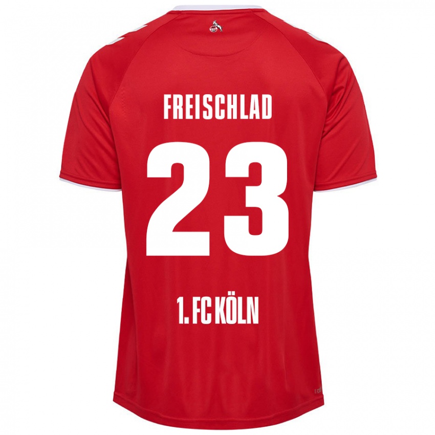 Niño Camiseta Yannick Freischlad #23 Rojo Blanco 2ª Equipación 2024/25 La Camisa Chile