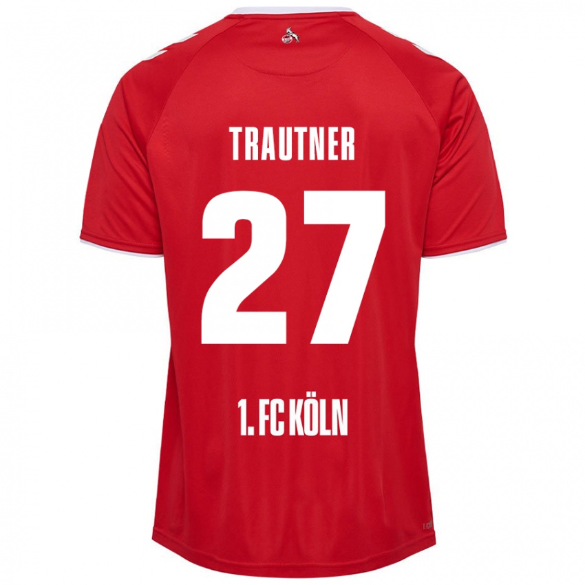 Niño Camiseta Tobias Trautner #27 Rojo Blanco 2ª Equipación 2024/25 La Camisa Chile