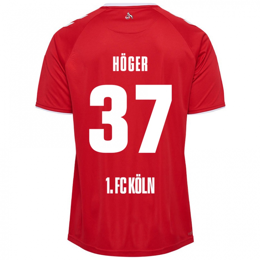 Niño Camiseta Marco Höger #37 Rojo Blanco 2ª Equipación 2024/25 La Camisa Chile