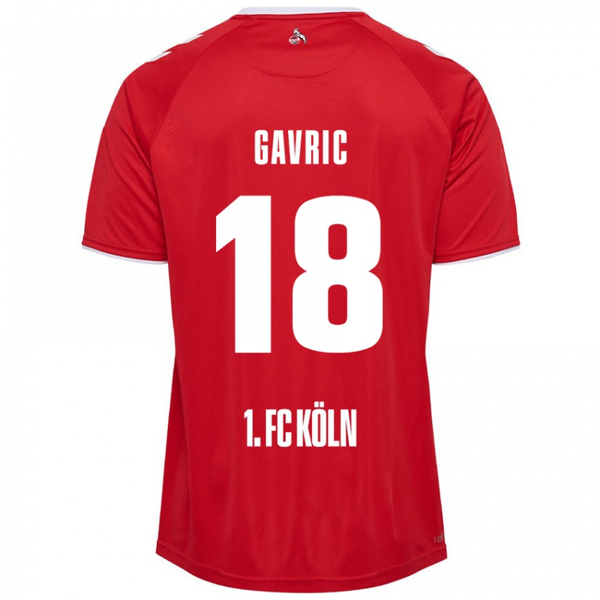 Niño Camiseta Andrea Gavrić #18 Rojo Blanco 2ª Equipación 2024/25 La Camisa Chile