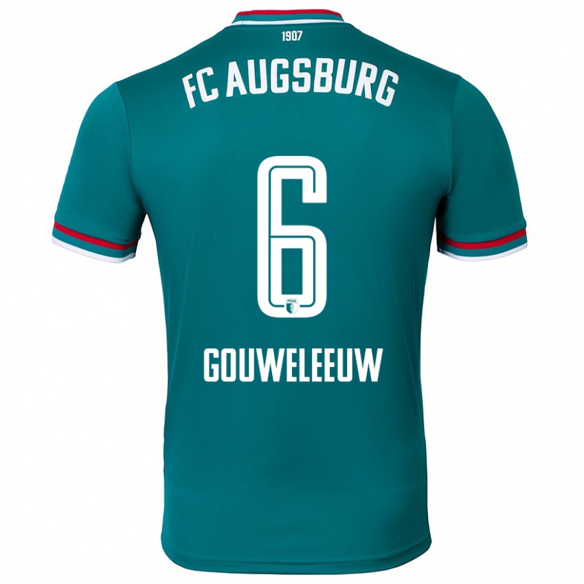 Niño Camiseta Jeffrey Gouweleeuw #6 Verde Oscuro 2ª Equipación 2024/25 La Camisa Chile