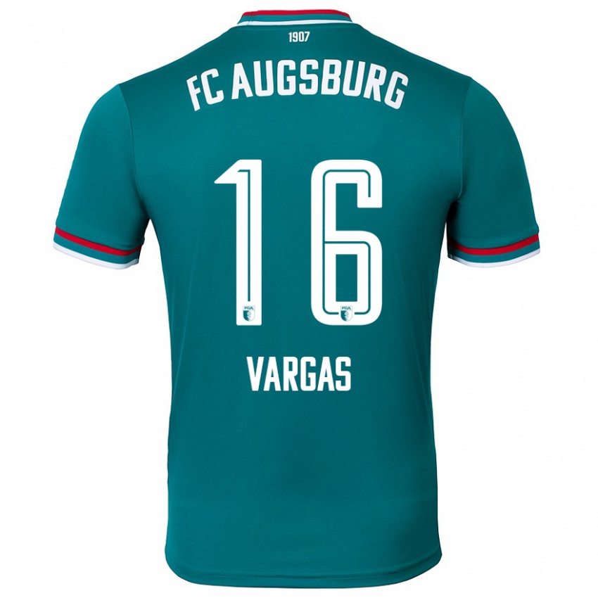 Niño Camiseta Rubén Vargas #16 Verde Oscuro 2ª Equipación 2024/25 La Camisa Chile