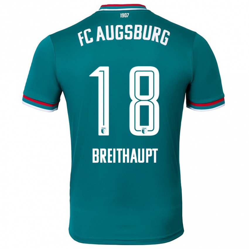 Niño Camiseta Tim Breithaupt #18 Verde Oscuro 2ª Equipación 2024/25 La Camisa Chile