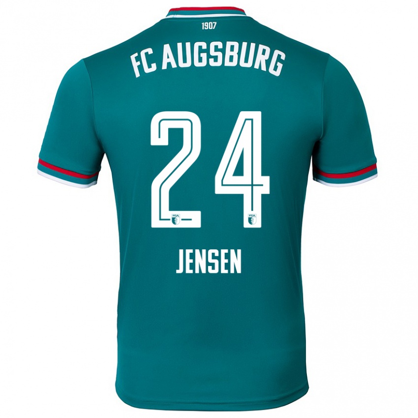 Niño Camiseta Fredrik Jensen #24 Verde Oscuro 2ª Equipación 2024/25 La Camisa Chile