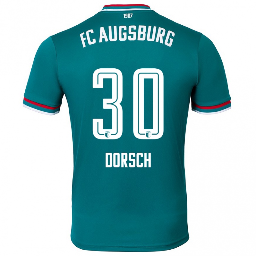 Niño Camiseta Niklas Dorsch #30 Verde Oscuro 2ª Equipación 2024/25 La Camisa Chile