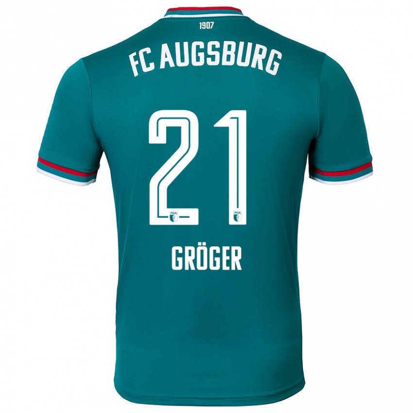 Niño Camiseta Elias Gröger #21 Verde Oscuro 2ª Equipación 2024/25 La Camisa Chile