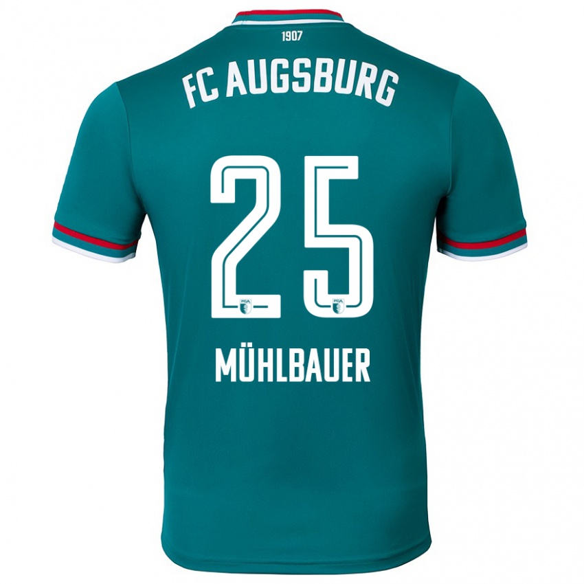 Niño Camiseta Simon Mühlbauer #25 Verde Oscuro 2ª Equipación 2024/25 La Camisa Chile