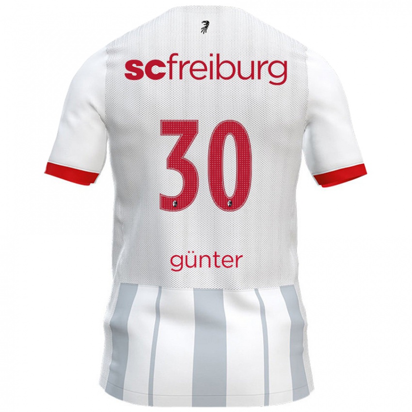 Niño Camiseta Christian Günter #30 Blanco Gris 2ª Equipación 2024/25 La Camisa Chile