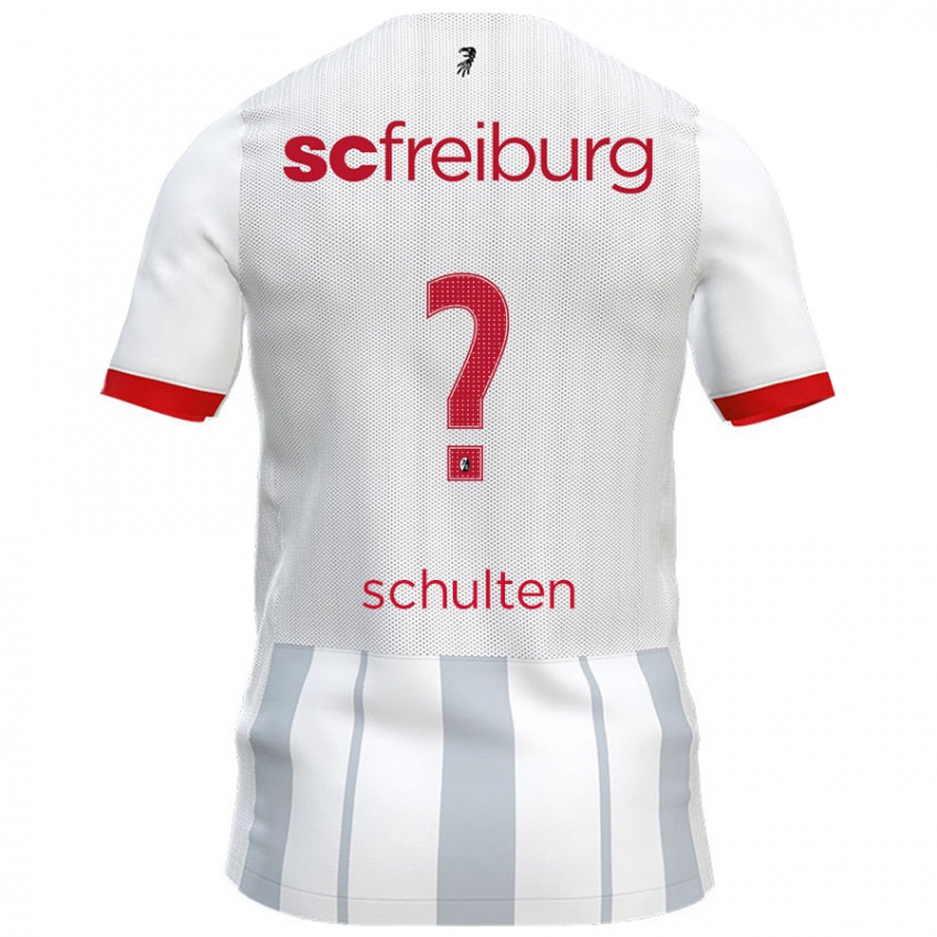 Niño Camiseta Luca Schulten #0 Blanco Gris 2ª Equipación 2024/25 La Camisa Chile