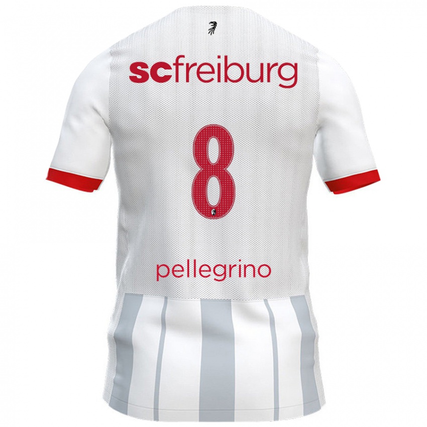 Niño Camiseta Gabriel Pellegrino #8 Blanco Gris 2ª Equipación 2024/25 La Camisa Chile