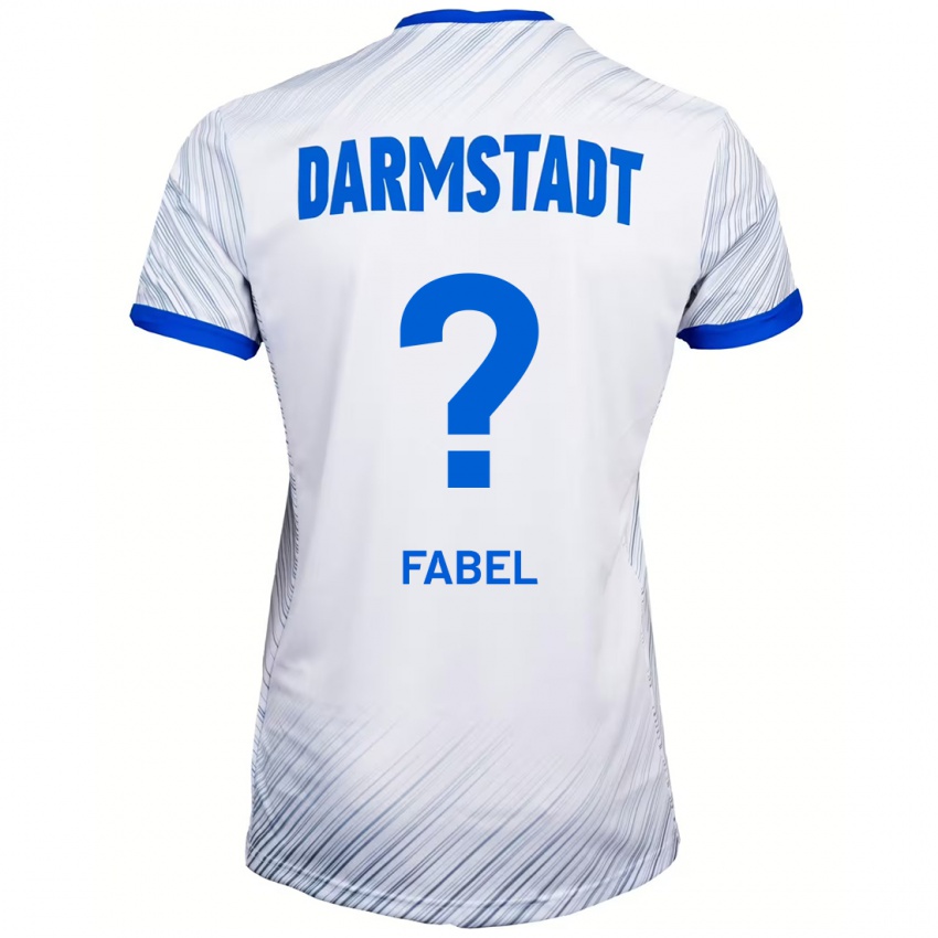 Niño Camiseta Lukas Fabel #0 Blanco Azul 2ª Equipación 2024/25 La Camisa Chile