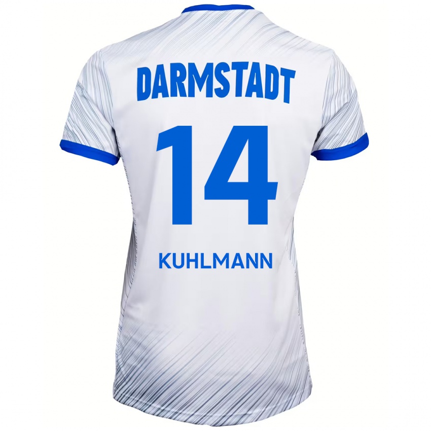 Niño Camiseta Marcel Kuhlmann #14 Blanco Azul 2ª Equipación 2024/25 La Camisa Chile