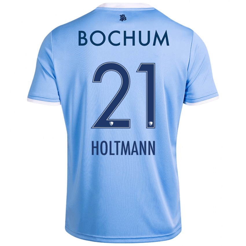 Niño Camiseta Gerrit Holtmann #21 Azul Cielo 2ª Equipación 2024/25 La Camisa Chile