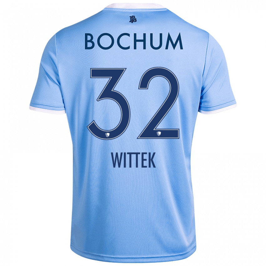 Niño Camiseta Maximilian Wittek #32 Azul Cielo 2ª Equipación 2024/25 La Camisa Chile