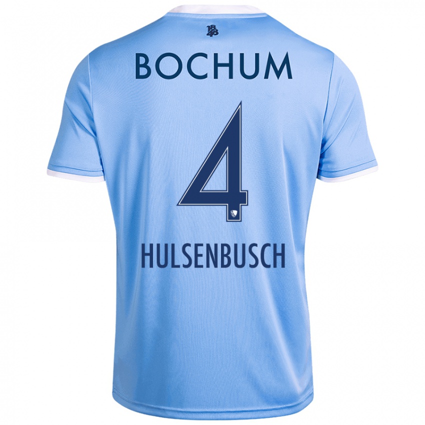 Niño Camiseta Daniel Hülsenbusch #4 Azul Cielo 2ª Equipación 2024/25 La Camisa Chile