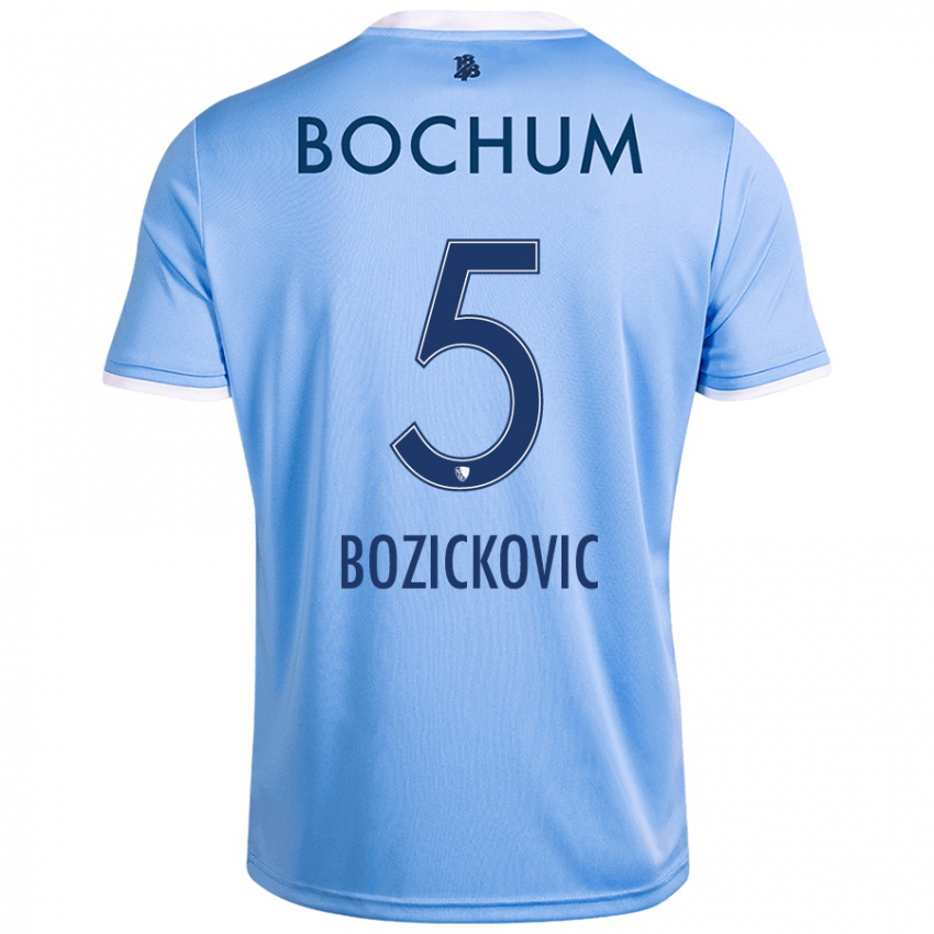 Niño Camiseta Niko Bozickovic #5 Azul Cielo 2ª Equipación 2024/25 La Camisa Chile