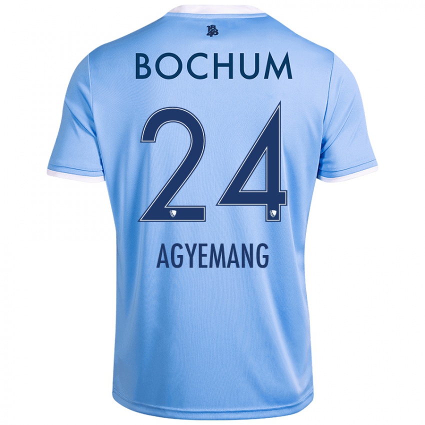 Niño Camiseta Donovan Agyemang #24 Azul Cielo 2ª Equipación 2024/25 La Camisa Chile