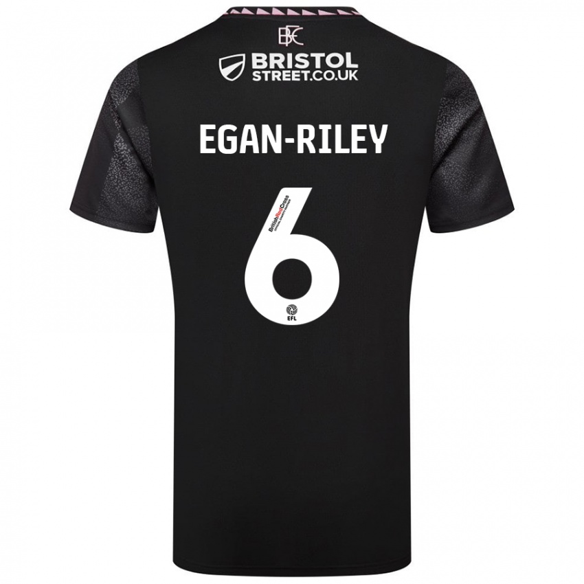 Niño Camiseta Cj Egan-Riley #6 Negro 2ª Equipación 2024/25 La Camisa Chile