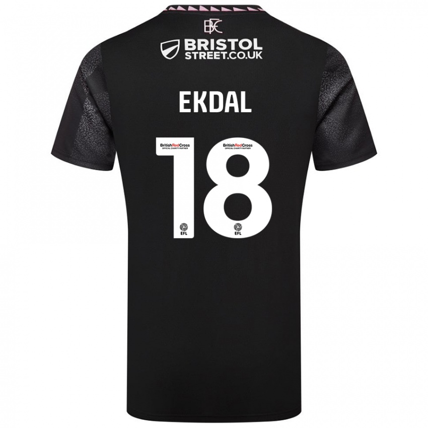 Niño Camiseta Hjalmar Ekdal #18 Negro 2ª Equipación 2024/25 La Camisa Chile