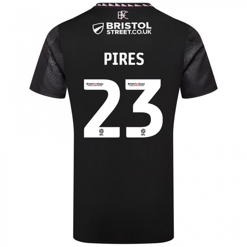 Niño Camiseta Lucas Pires #23 Negro 2ª Equipación 2024/25 La Camisa Chile