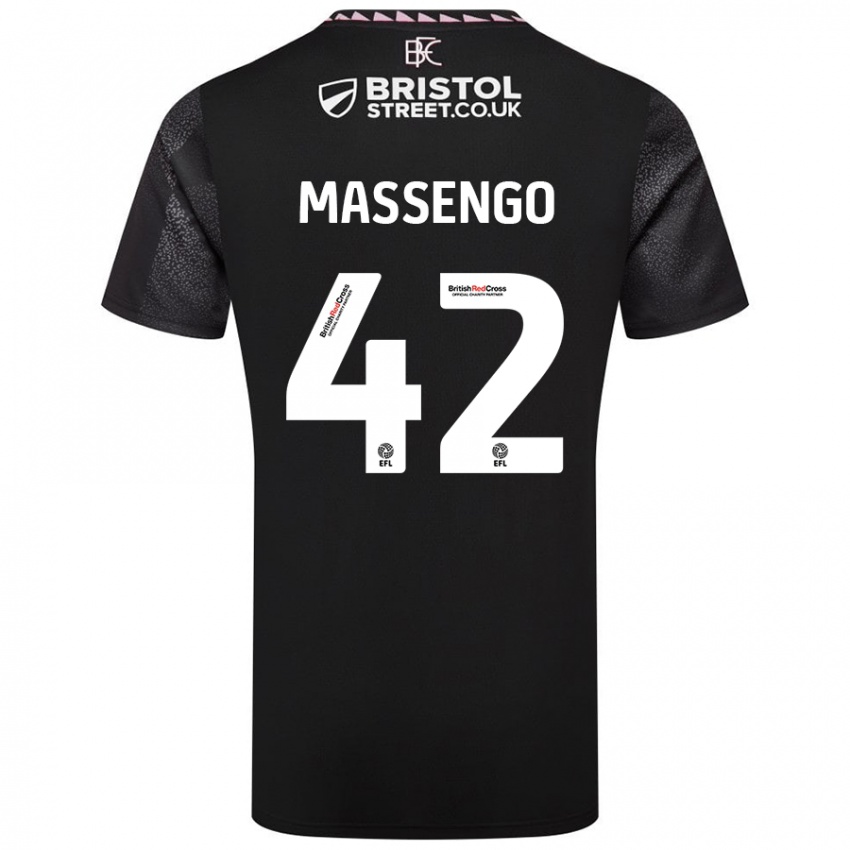 Niño Camiseta Han-Noah Massengo #42 Negro 2ª Equipación 2024/25 La Camisa Chile