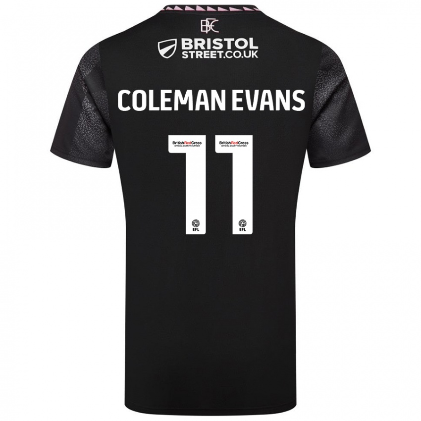 Niño Camiseta Amaya Coleman-Evans #11 Negro 2ª Equipación 2024/25 La Camisa Chile