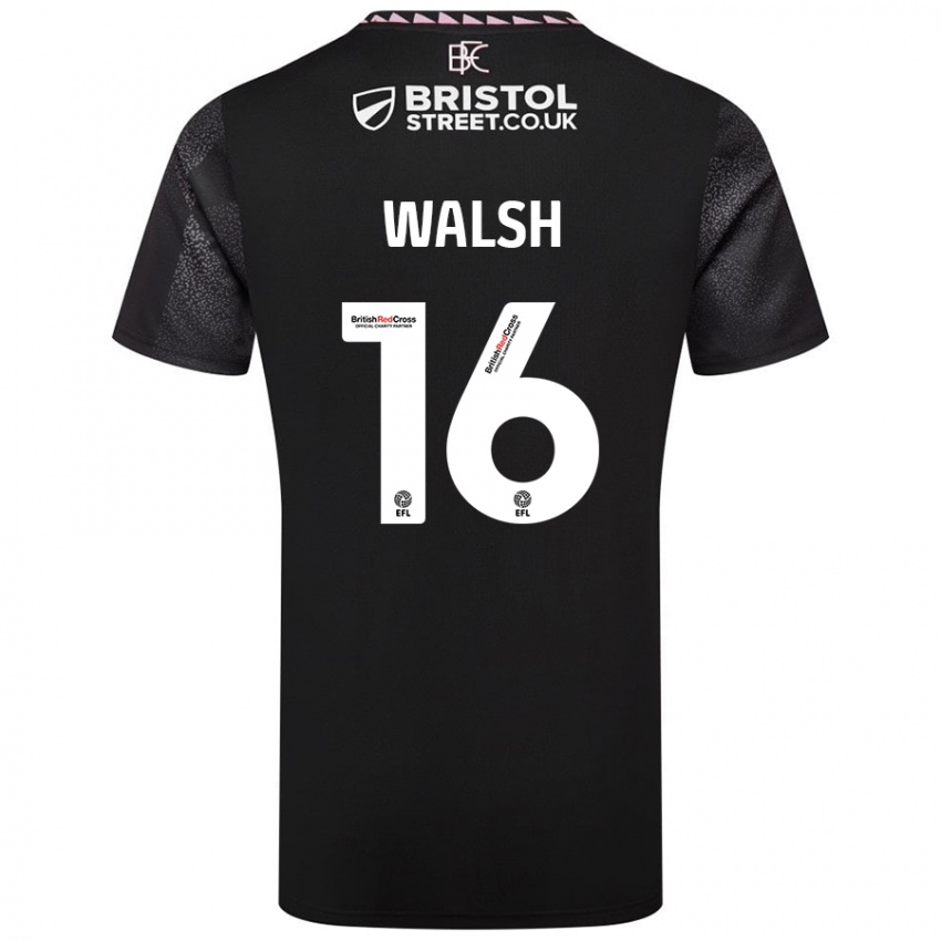 Niño Camiseta Lucy Walsh #16 Negro 2ª Equipación 2024/25 La Camisa Chile