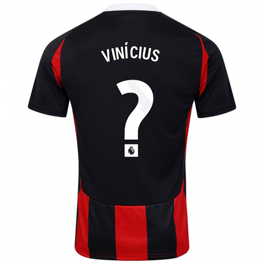 Niño Camiseta Carlos Vinícius #0 Negro Rojo 2ª Equipación 2024/25 La Camisa Chile