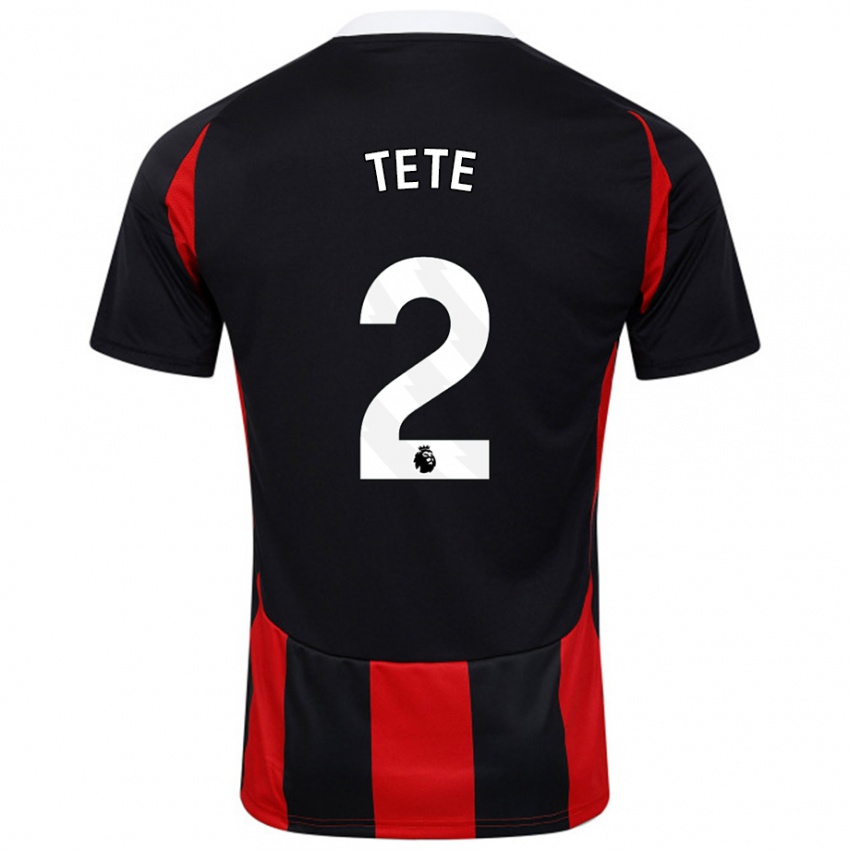 Niño Camiseta Kenny Tete #2 Negro Rojo 2ª Equipación 2024/25 La Camisa Chile