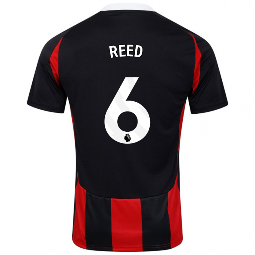 Niño Camiseta Harrison Reed #6 Negro Rojo 2ª Equipación 2024/25 La Camisa Chile