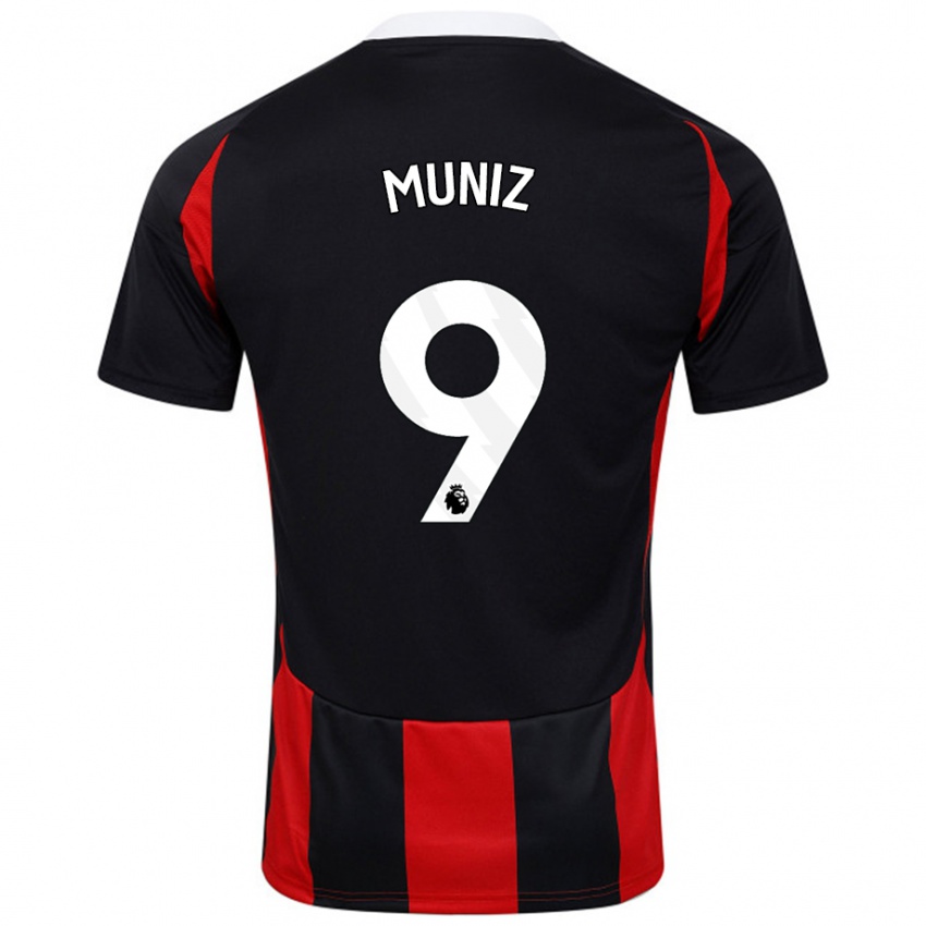 Niño Camiseta Rodrigo Muniz #9 Negro Rojo 2ª Equipación 2024/25 La Camisa Chile