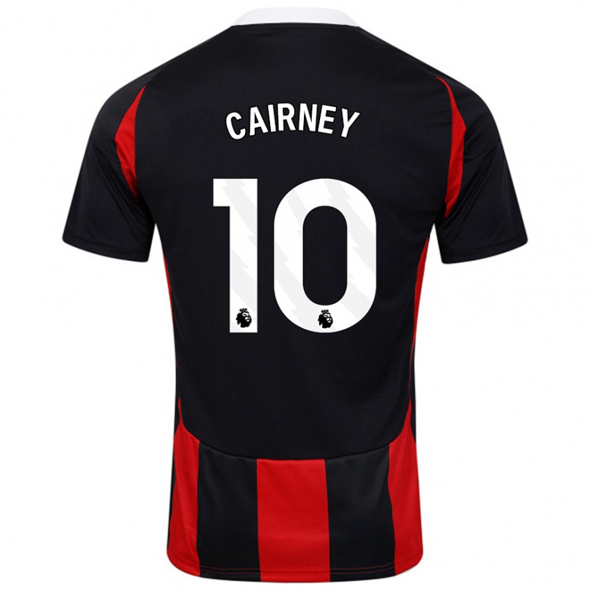 Niño Camiseta Tom Cairney #10 Negro Rojo 2ª Equipación 2024/25 La Camisa Chile