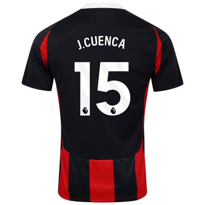 Niño Camiseta Jorge Cuenca #15 Negro Rojo 2ª Equipación 2024/25 La Camisa Chile