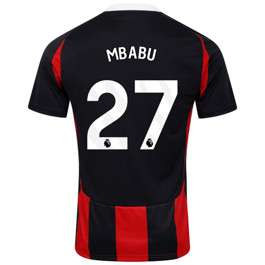 Niño Camiseta Kevin Mbabu #27 Negro Rojo 2ª Equipación 2024/25 La Camisa Chile