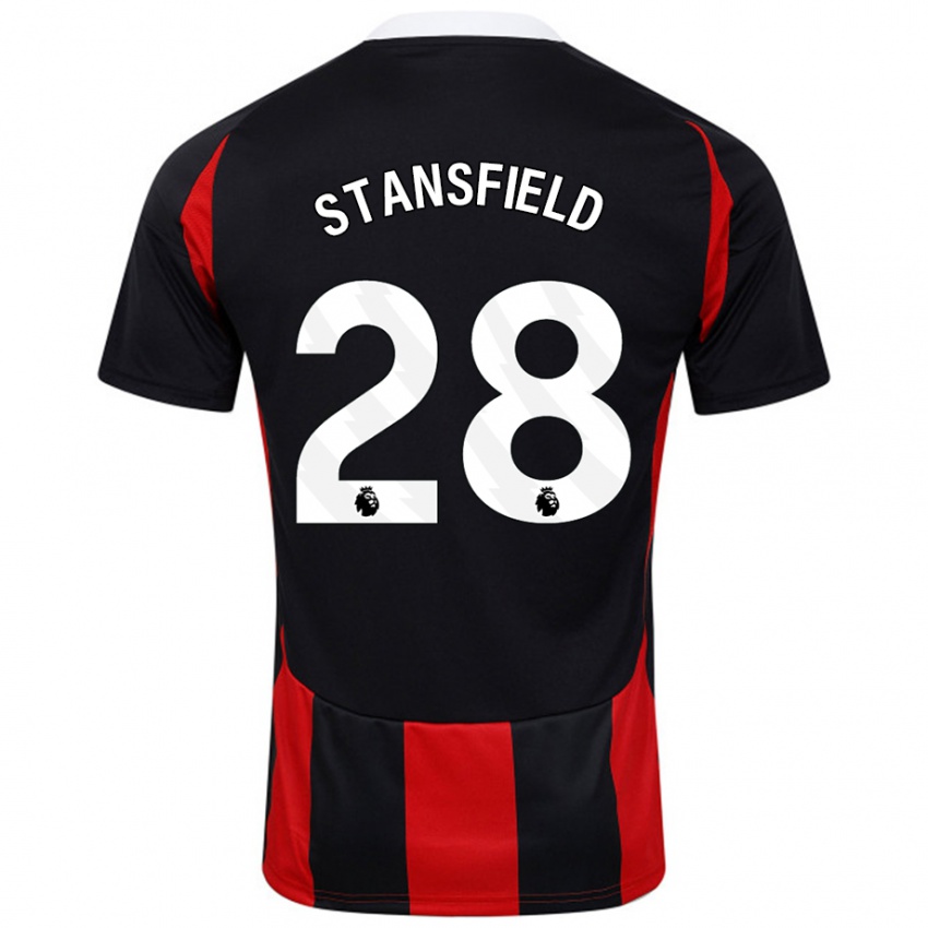 Niño Camiseta Jay Stansfield #28 Negro Rojo 2ª Equipación 2024/25 La Camisa Chile