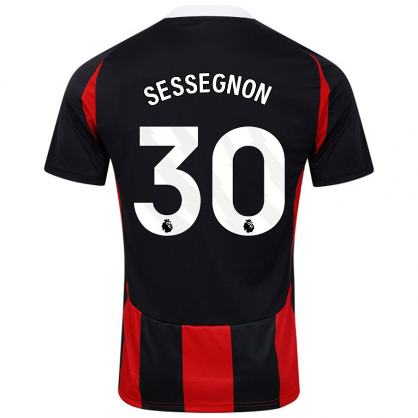 Niño Camiseta Ryan Sessegnon #30 Negro Rojo 2ª Equipación 2024/25 La Camisa Chile