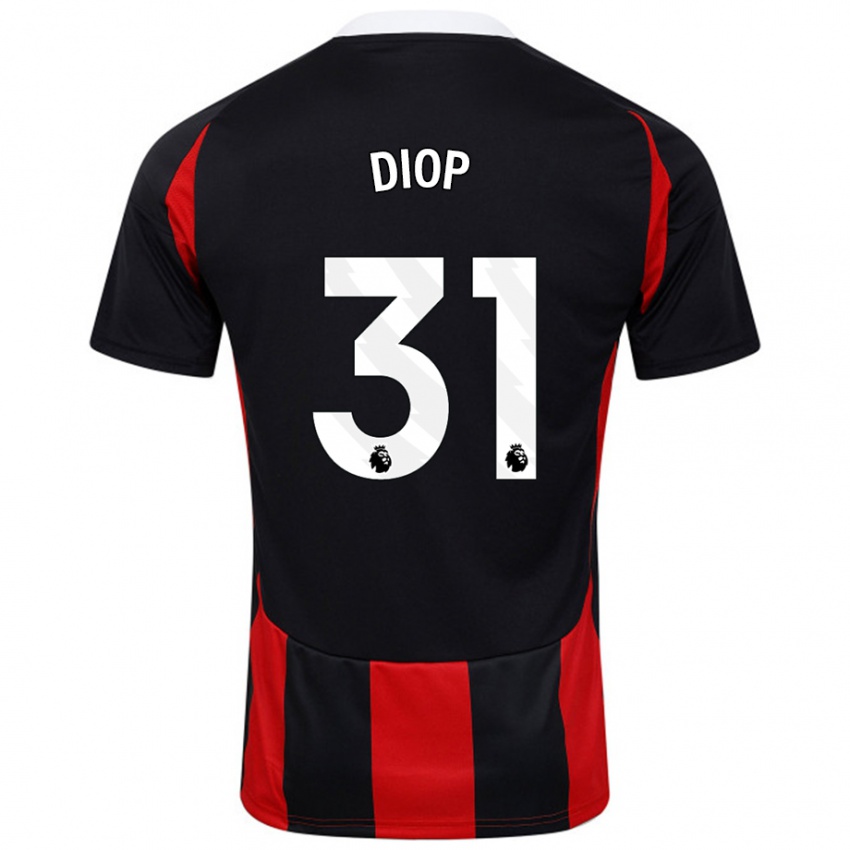 Niño Camiseta Issa Diop #31 Negro Rojo 2ª Equipación 2024/25 La Camisa Chile