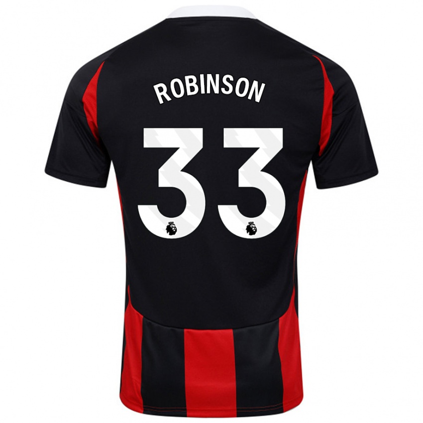 Niño Camiseta Antonee Robinson #33 Negro Rojo 2ª Equipación 2024/25 La Camisa Chile