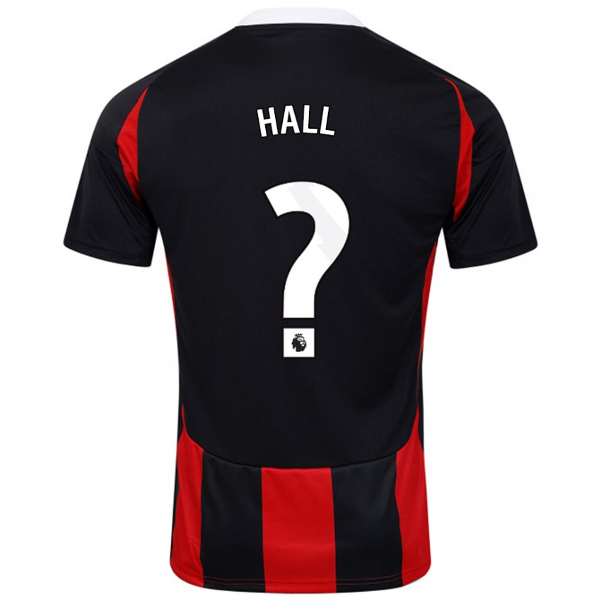 Niño Camiseta Marcel Hall #0 Negro Rojo 2ª Equipación 2024/25 La Camisa Chile