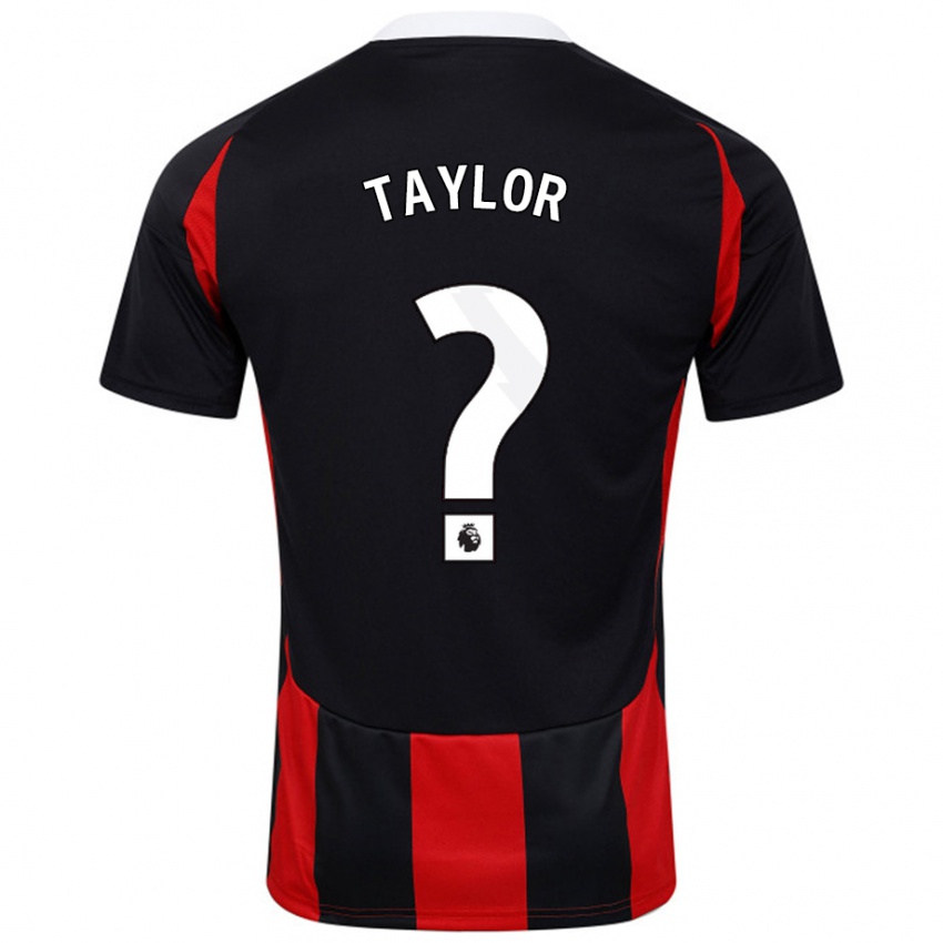 Niño Camiseta Archie Taylor #0 Negro Rojo 2ª Equipación 2024/25 La Camisa Chile