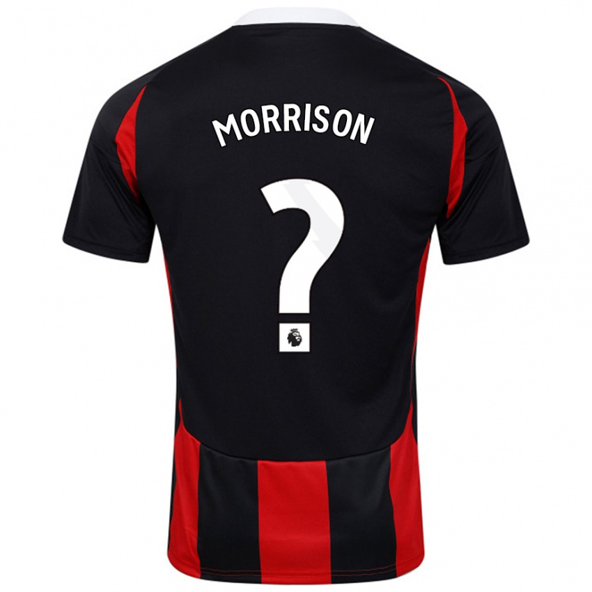 Niño Camiseta Kymarley Morrison #0 Negro Rojo 2ª Equipación 2024/25 La Camisa Chile