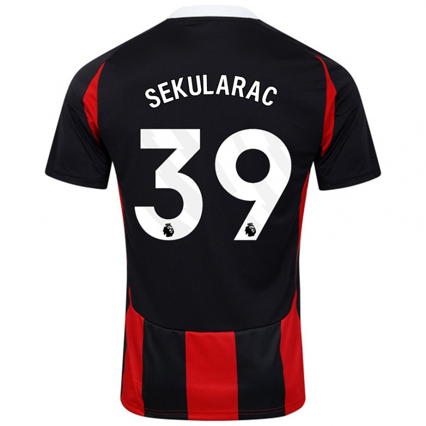 Niño Camiseta Kristian Sekularac #39 Negro Rojo 2ª Equipación 2024/25 La Camisa Chile