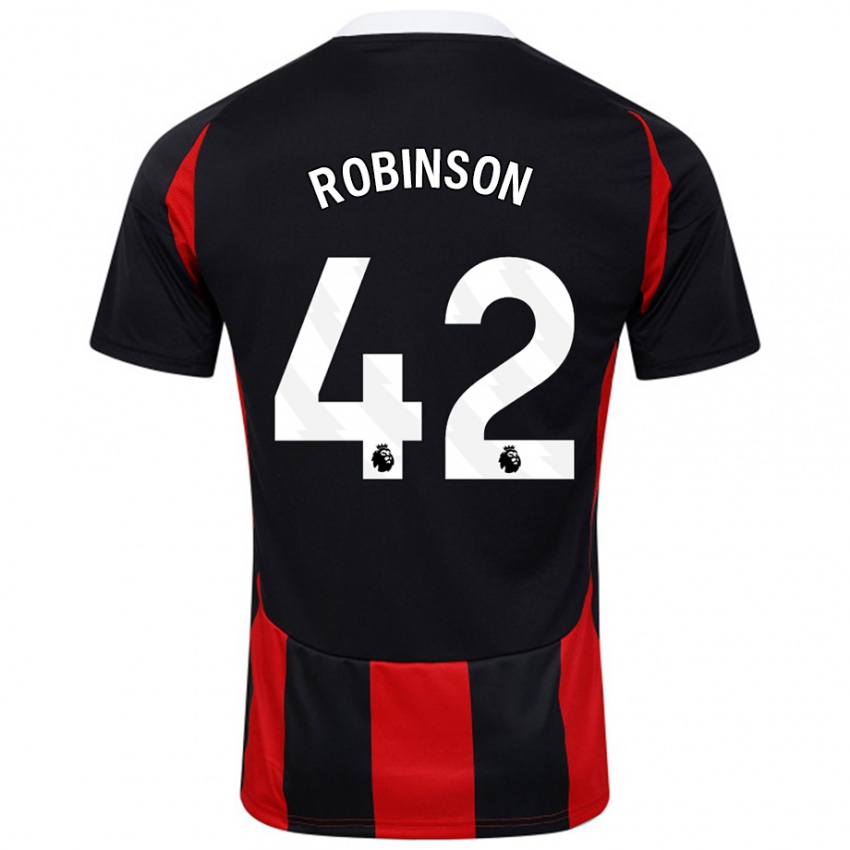 Niño Camiseta Charlie Robinson #42 Negro Rojo 2ª Equipación 2024/25 La Camisa Chile