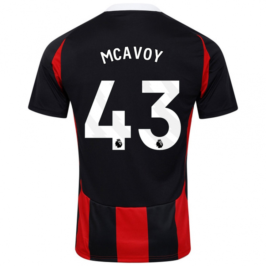 Niño Camiseta Connor Mcavoy #43 Negro Rojo 2ª Equipación 2024/25 La Camisa Chile