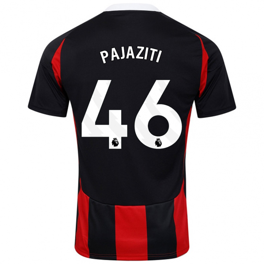 Niño Camiseta Adrion Pajaziti #46 Negro Rojo 2ª Equipación 2024/25 La Camisa Chile