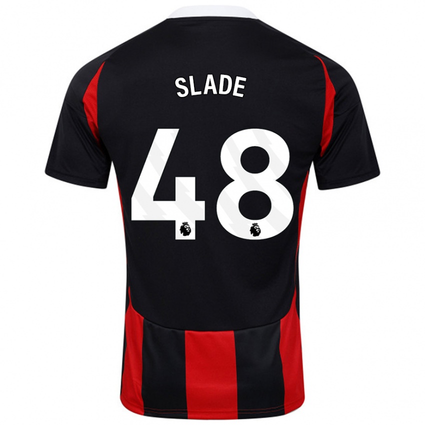 Niño Camiseta Bradley Slade #48 Negro Rojo 2ª Equipación 2024/25 La Camisa Chile