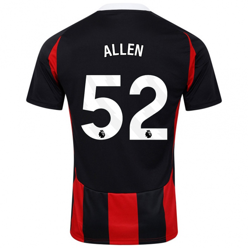 Niño Camiseta Michael Allen #52 Negro Rojo 2ª Equipación 2024/25 La Camisa Chile