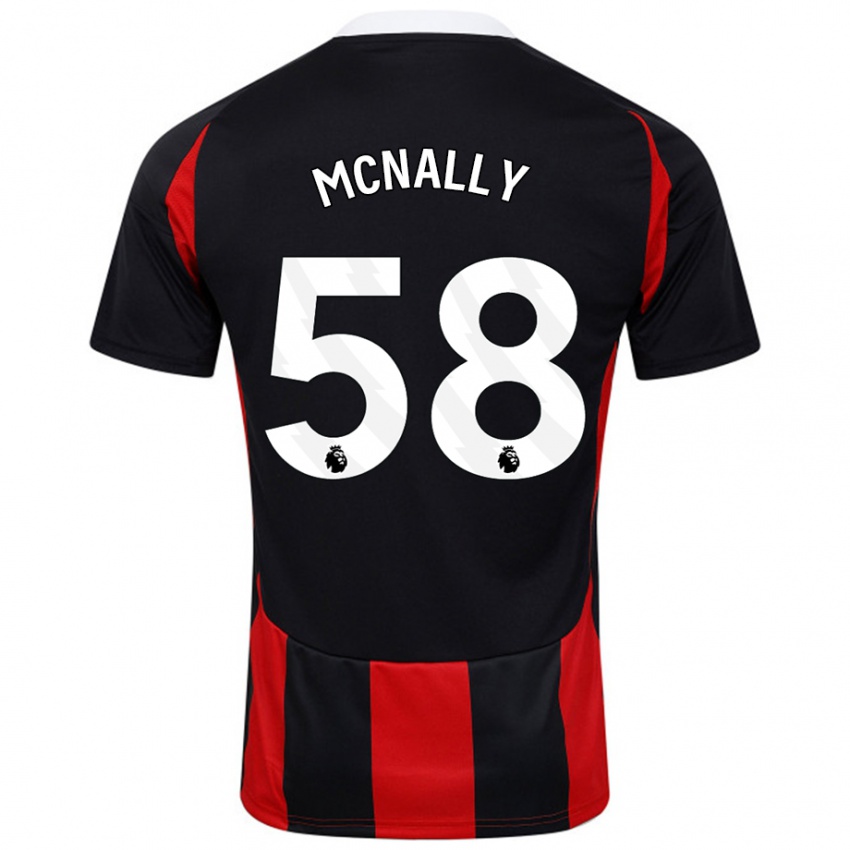 Niño Camiseta Alfie Mcnally #58 Negro Rojo 2ª Equipación 2024/25 La Camisa Chile